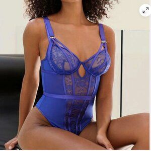 Ann Summers Lace Fantasy Blue Body - Sz 4 B-C Cup